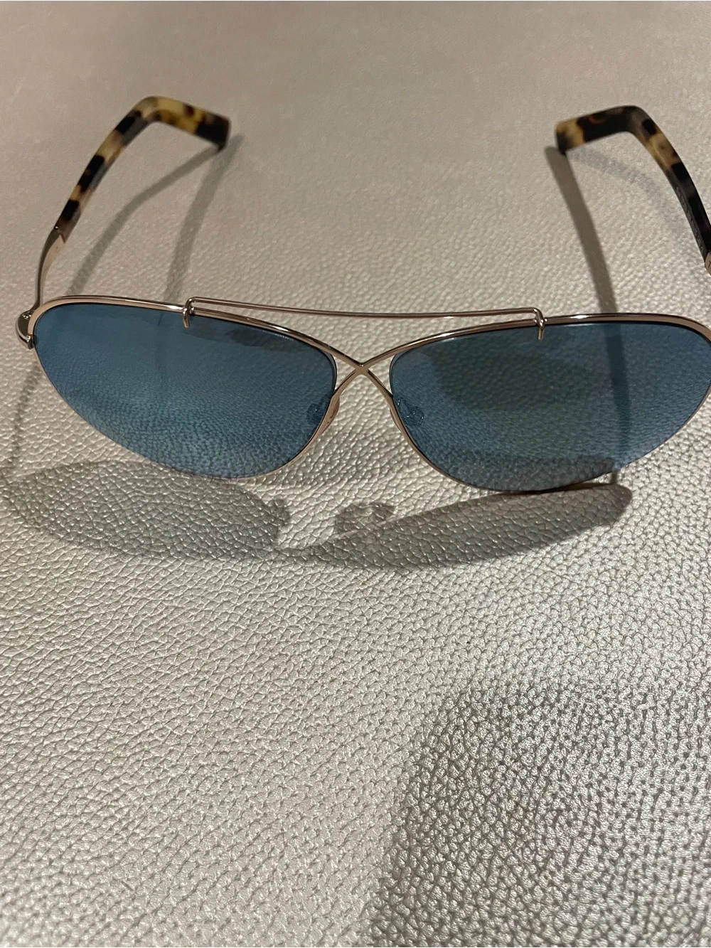 Tom Ford Brown/Blue Eva TF374 28X 61 to 10 Mirror Aviator Sunglasses
